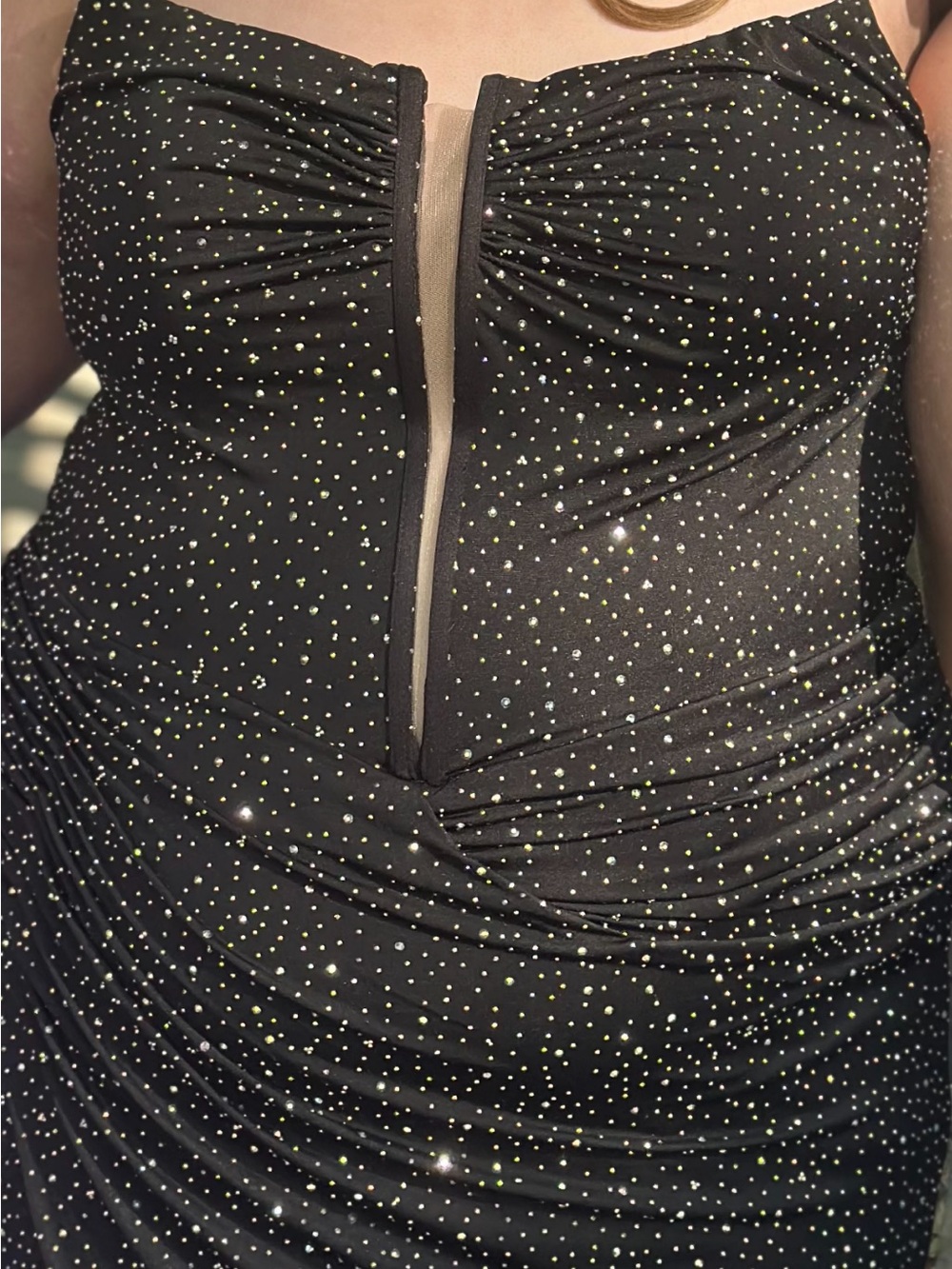 Rachel Allan Black Strapless Evening Dress (Detachable Straps)